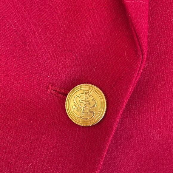 Vintage Talbots Red 100% Wool Blazer Single Breasted Size 10 - Picture 6 of 9
